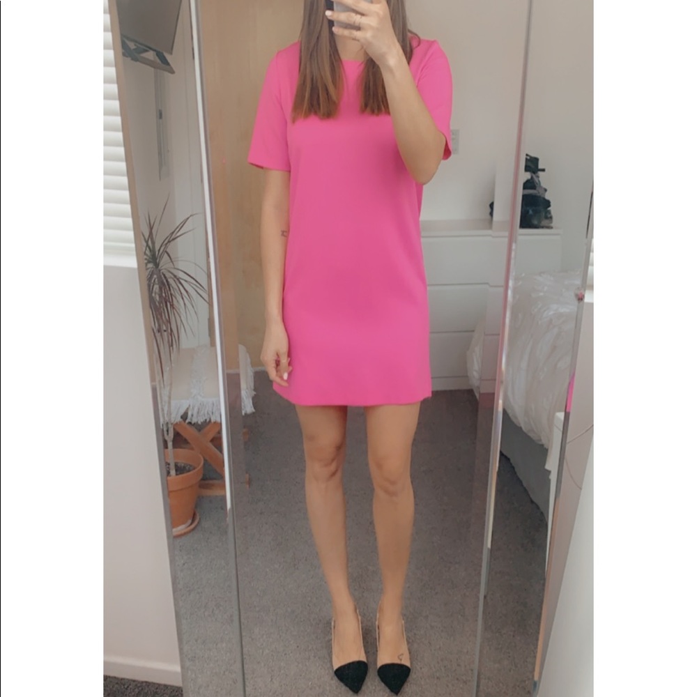 Hot pink shift dress